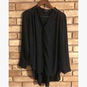 Express Flowing Black open sided Blouse